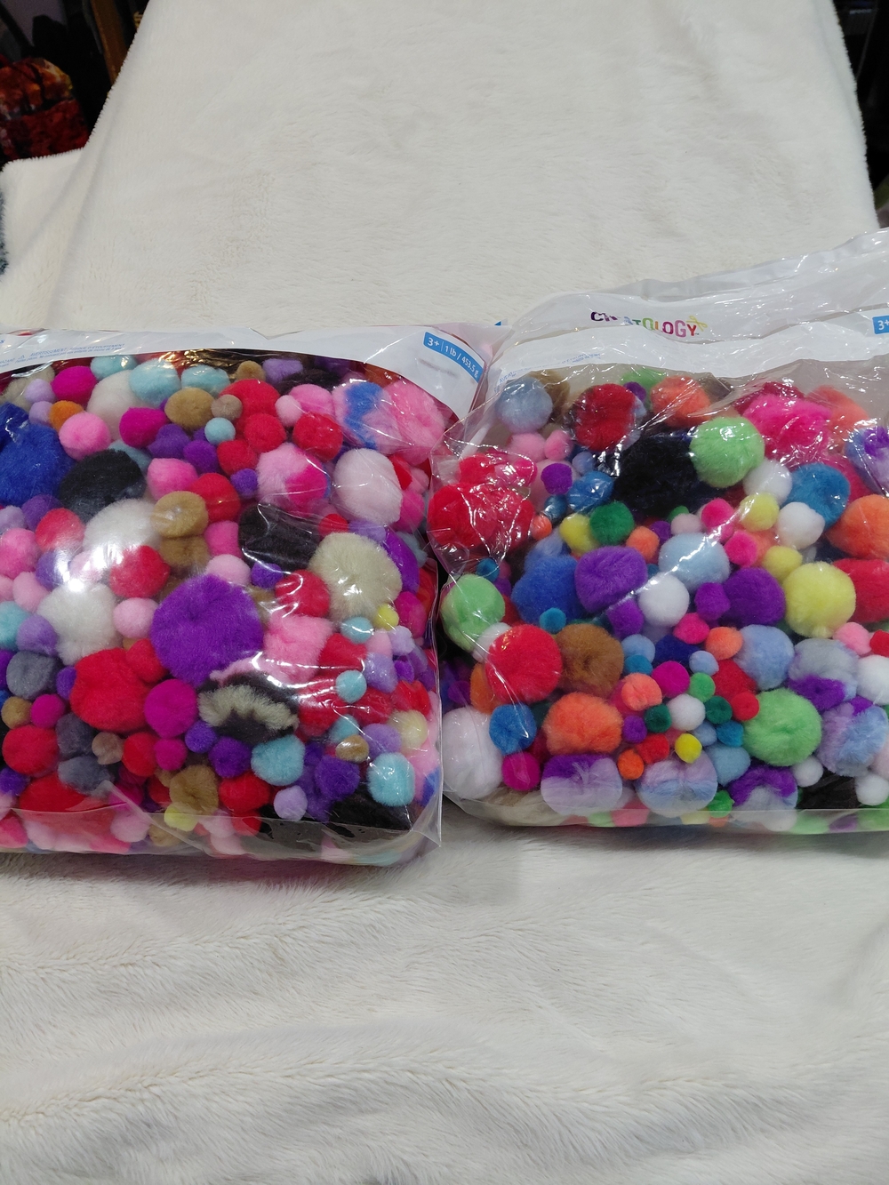New Assorted Color Craft Pom Poms - Bright Multi-Color Mix